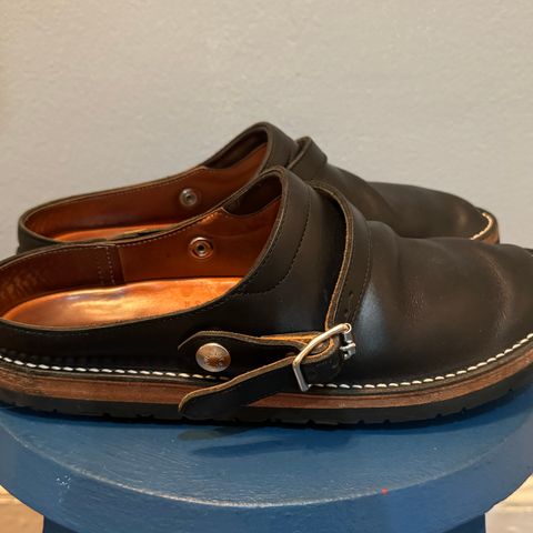 Zerrows Sabot Sandal in Horween Black Chromexcel