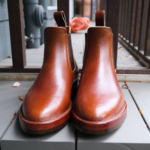 Benzein The Seventh Chelsea Boot in Shinki Brown Oiled Horsebutt