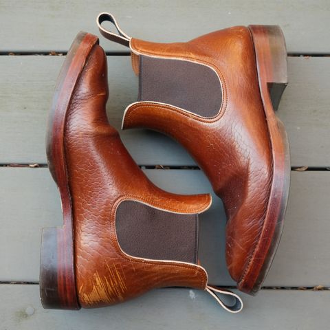 View photo of Benzein The Seventh Chelsea Boot in Shinki Brown Oiled Horsebutt