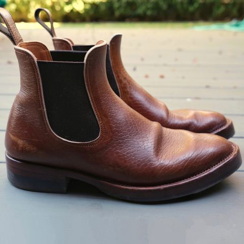 View photo of Benzein The Seventh Chelsea Boot in Shinki Brown Oiled Horsebutt