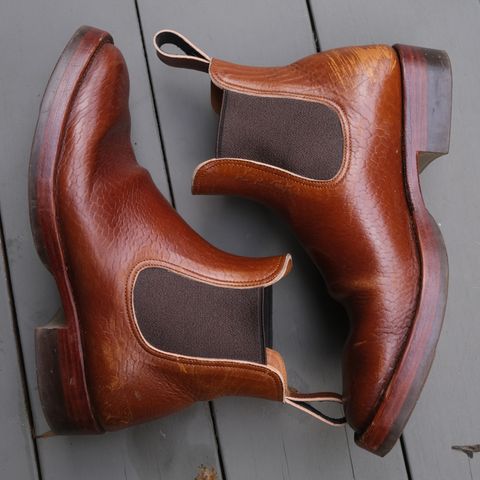 View photo of Benzein The Seventh Chelsea Boot in Shinki Brown Oiled Horsebutt