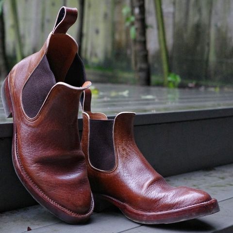 View photo of Benzein The Seventh Chelsea Boot in Shinki Brown Oiled Horsebutt