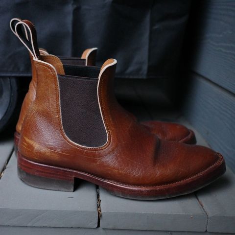 View photo of Benzein The Seventh Chelsea Boot in Shinki Brown Oiled Horsebutt