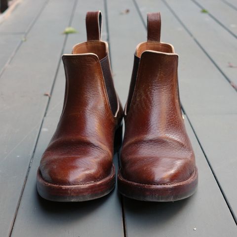 View photo of Benzein The Seventh Chelsea Boot in Shinki Brown Oiled Horsebutt