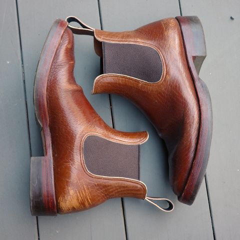 View photo of Benzein The Seventh Chelsea Boot in Shinki Brown Oiled Horsebutt