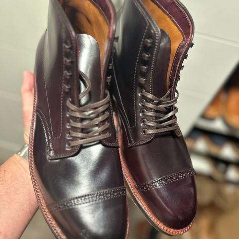 View photo of Alden Alden X Brogue Jumper boot in Horween Color 8 Shell Cordovan