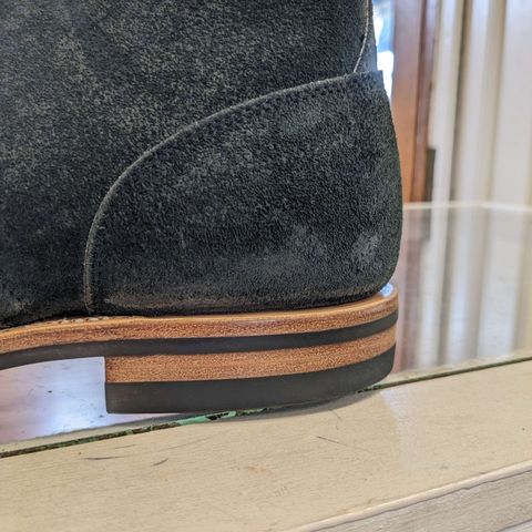 View photo of Viberg Service Boot PCT in Horween Charcoal Chamois Roughout