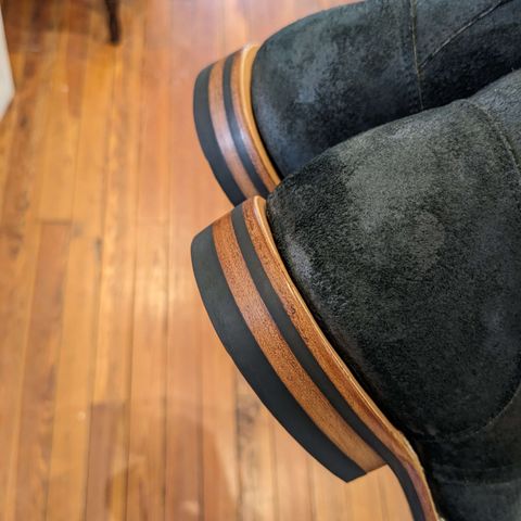 View photo of Viberg Service Boot PCT in Horween Charcoal Chamois Roughout