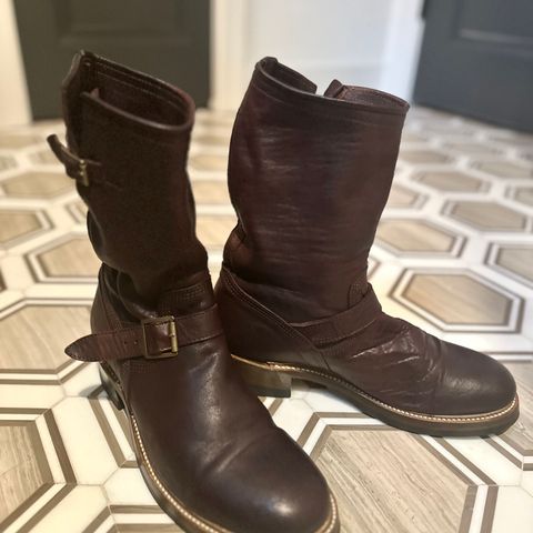 John Lofgren Wabash Engineer Boots in Ezo Shika Deerskin/Burnt Burgundy