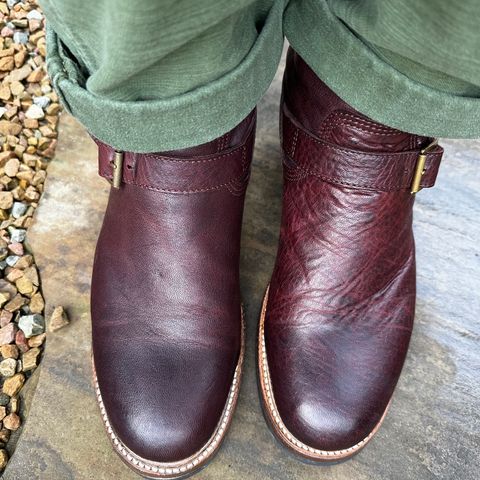 John Lofgren Wabash Engineer Boots in Ezo Shika Deerskin/Burnt Burgundy