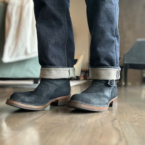 Wesco X Iron Shop Provisions Boss in Seidel Black Oil Tan Roughout