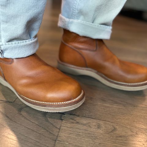 View photo of Viberg Roper Boot in Natural Japanese Cowhide