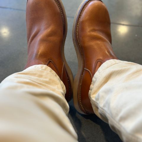 View photo of Viberg Roper Boot in Natural Japanese Cowhide