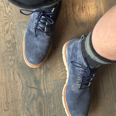 View photo of Viberg Scout Boot in Horween Navy Latigo Rough Out