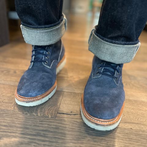 Viberg Scout Boot in Horween Navy Latigo Rough Out