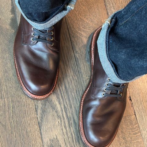 View photo of Alden Plain Toe “Roy” Boot in Horween Brown Chromexcel