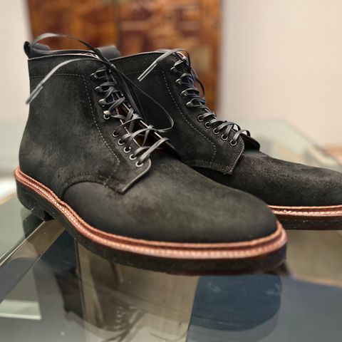 View photo of Alden Plain Toe Boot in Horween Earth Chamois Roughout