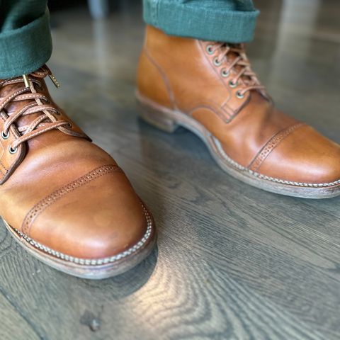 View photo of Viberg Service Boot in Natural Japanese Cowhide