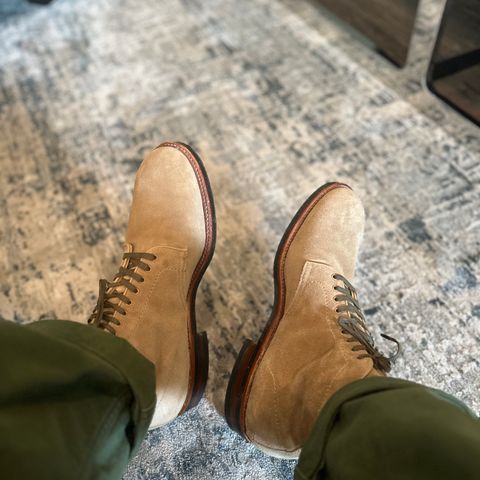 View photo of Alden x Brogue Boondocker Boot in Tan Suede