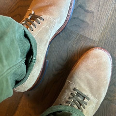 View photo of Alden x Brogue Boondocker Boot in Tan Suede