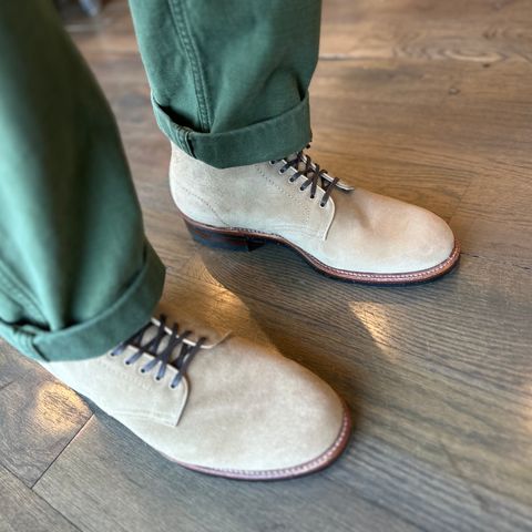 View photo of Alden x Brogue Boondocker Boot in Tan Suede