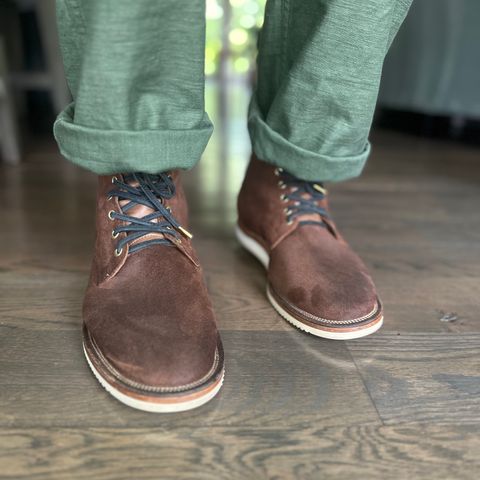 Search result thumbnail of Viberg Service Boot in Horween Tobacco Chamois Roughout