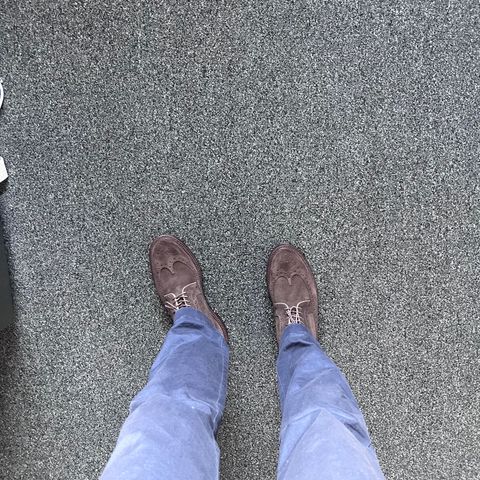 Grant Stone Longwing in C.F. Stead Espresso Repello Calf Suede