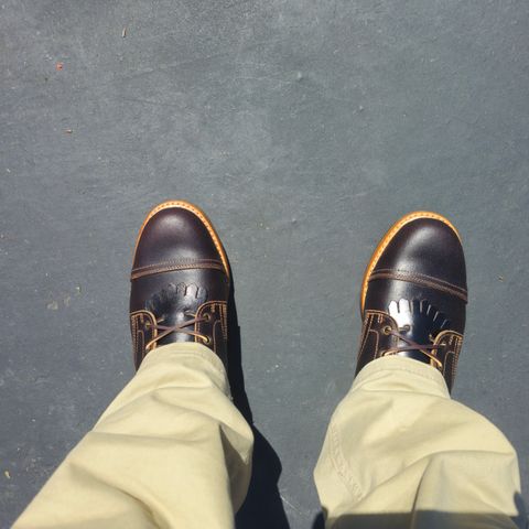 Truman Cap Toe Boot in Horween Java Waxed Flesh