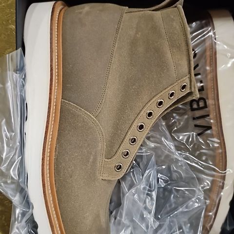 View photo of Viberg Scout Boot in C.F. Stead Nature Waxy Commander Suede