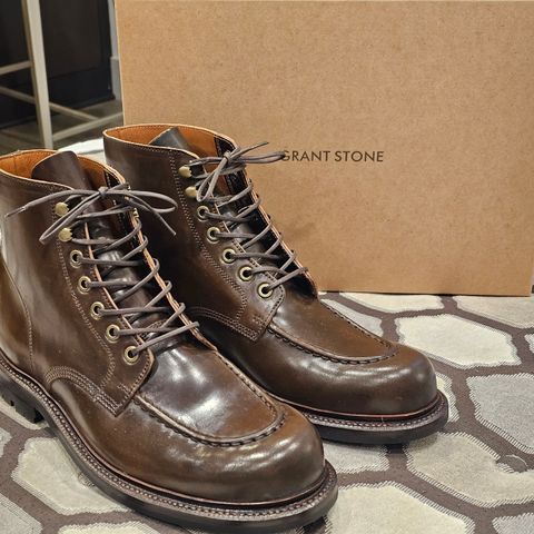 View photo of Grant Stone Brass Boot in Horween Maduro Shell Cordovan