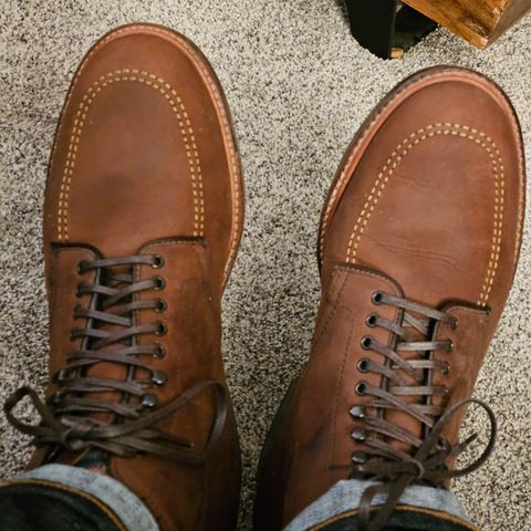 View photo of Alden Indy Boot in Horween Tobacco Smooth Chamois