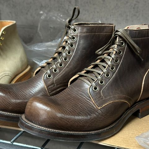 View photo of Viberg Service Boot in C.F. Stead Husk Oiled Culatta