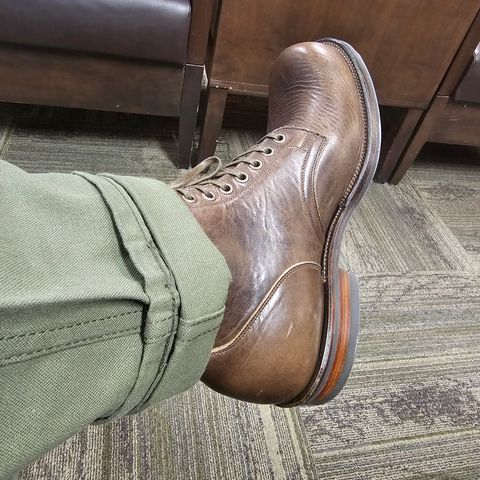 View photo of Viberg Service Boot in C.F. Stead Husk Oiled Culatta