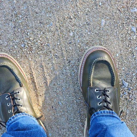 View photo of Jamvaida Japanese Moc Toe in Horween Olive Chromexcel