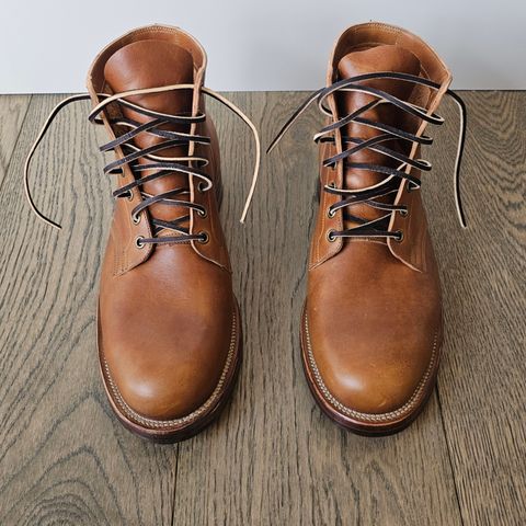 View photo of Viberg Service Boot in Shinki Camel Latigo Horsehide