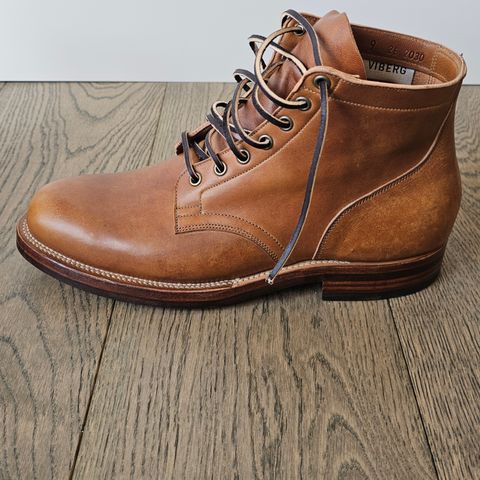 View photo of Viberg Service Boot in Shinki Camel Latigo Horsehide