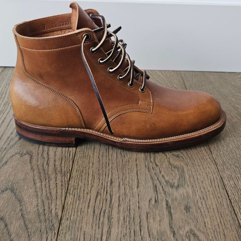 View photo of Viberg Service Boot in Shinki Camel Latigo Horsehide