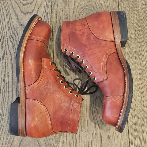 Search result thumbnail of Iron Boots Pitman in Maryam Brick Red Hand-Dyed Horsehide