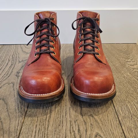 Iron Boots Pitman in Maryam Brick Red Hand-Dyed Horsehide