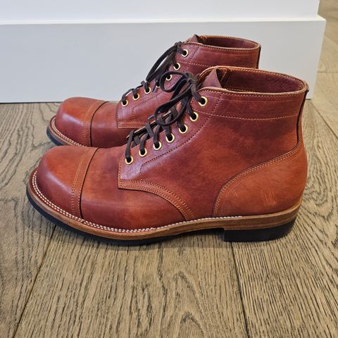 Iron Boots Pitman in Maryam Brick Red Hand-Dyed Horsehide