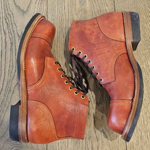 Iron Boots Pitman in Maryam Brick Red Hand-Dyed Horsehide