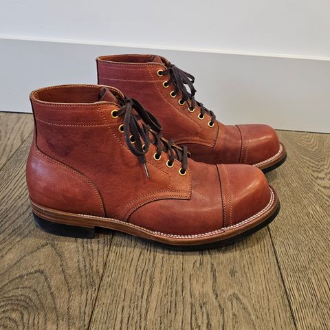 Iron Boots Pitman in Maryam Brick Red Hand-Dyed Horsehide