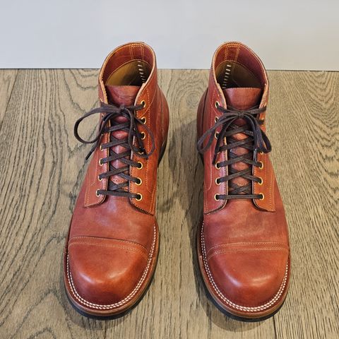 Iron Boots Pitman in Maryam Brick Red Hand-Dyed Horsehide
