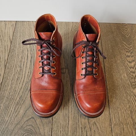 Iron Boots Pitman in Maryam Brick Red Hand-Dyed Horsehide