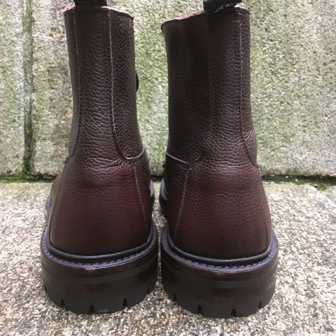 Tricker's Burford Plain Derby Boot in Dark Brown Olivia Scotch Grain