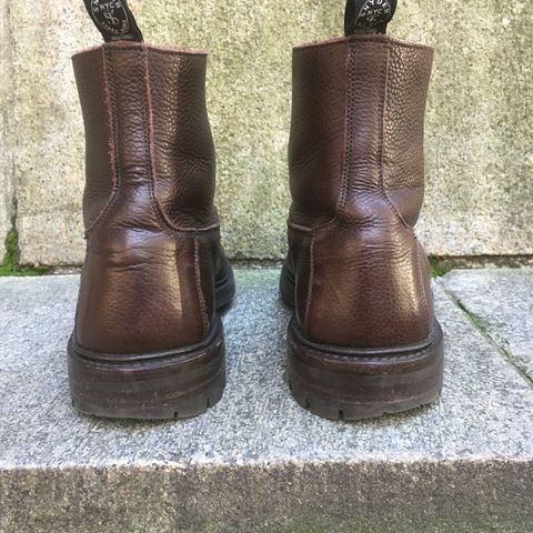 Tricker's Burford Plain Derby Boot in Dark Brown Olivia Scotch Grain