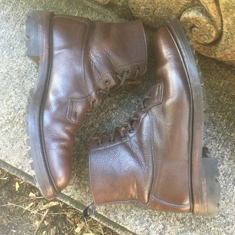 Search result thumbnail of Tricker's Burford Plain Derby Boot in Dark Brown Olivia Scotch Grain