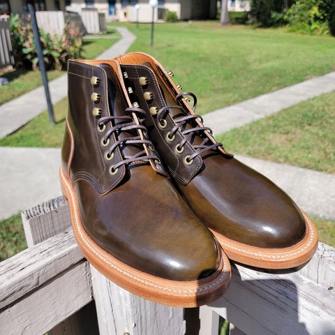 View photo of Grant Stone Diesel Boot in Horween Maduro Shell Cordovan