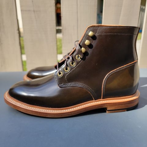 View photo of Grant Stone Diesel Boot in Horween Maduro Shell Cordovan