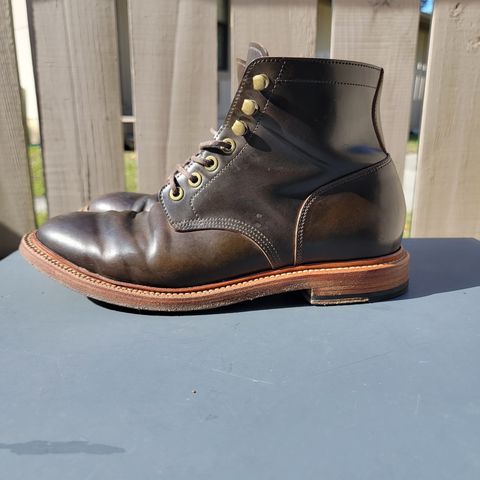 View photo of Grant Stone Diesel Boot in Horween Maduro Shell Cordovan